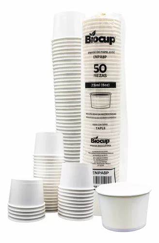 ENVASE DE PAPEL BLANCO DE 8 OZ (VS508) PAQUETE 50 PZ