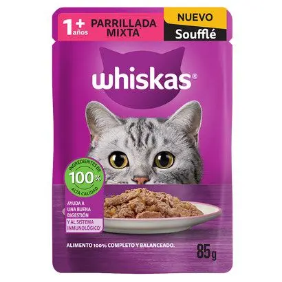 ALIM. GATO WHISKAS SOBRE PARRILLADA MIXTA 8/85 GR.