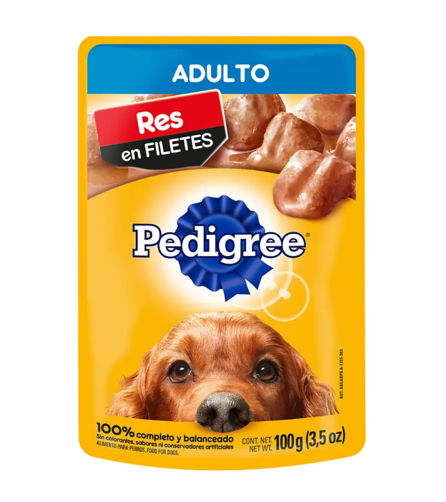ALIM. PERRO PEDIGREE SOBRE ADULTO RES 12/100 GR.