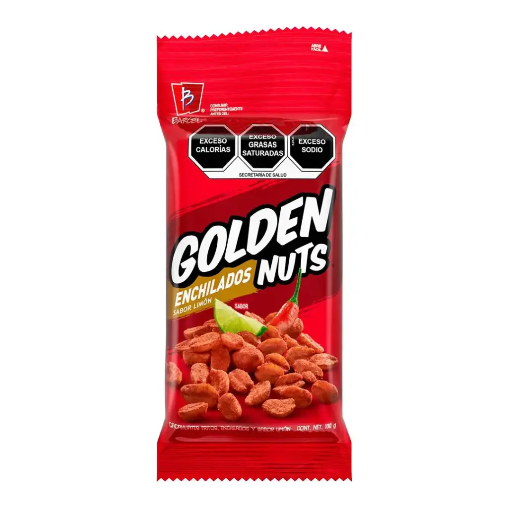 BOT. BARCEL CACAH. GOLDEN NUTS ENCHILADOS 110 GR.
