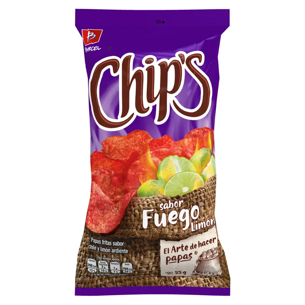 BOT. BARCEL CHIPS FUEGO 52 GR.