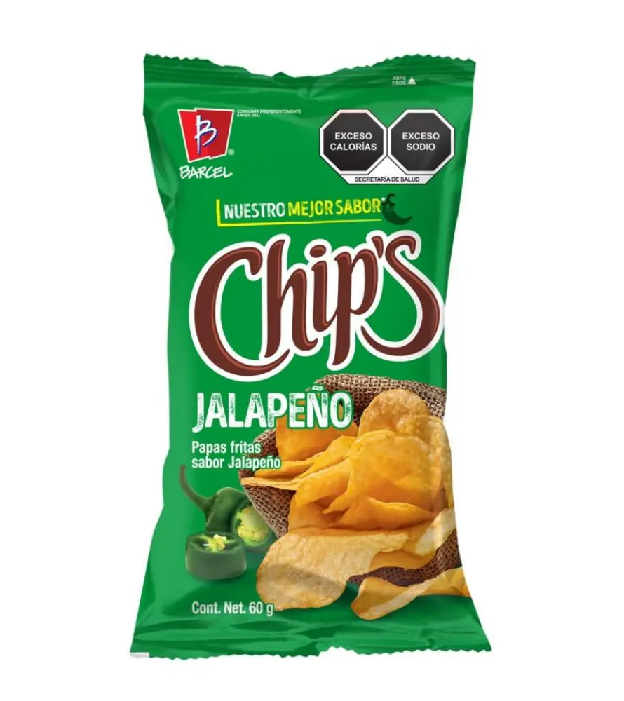 BOT. BARCEL CHIPS JALAPEÑO 62 GR.