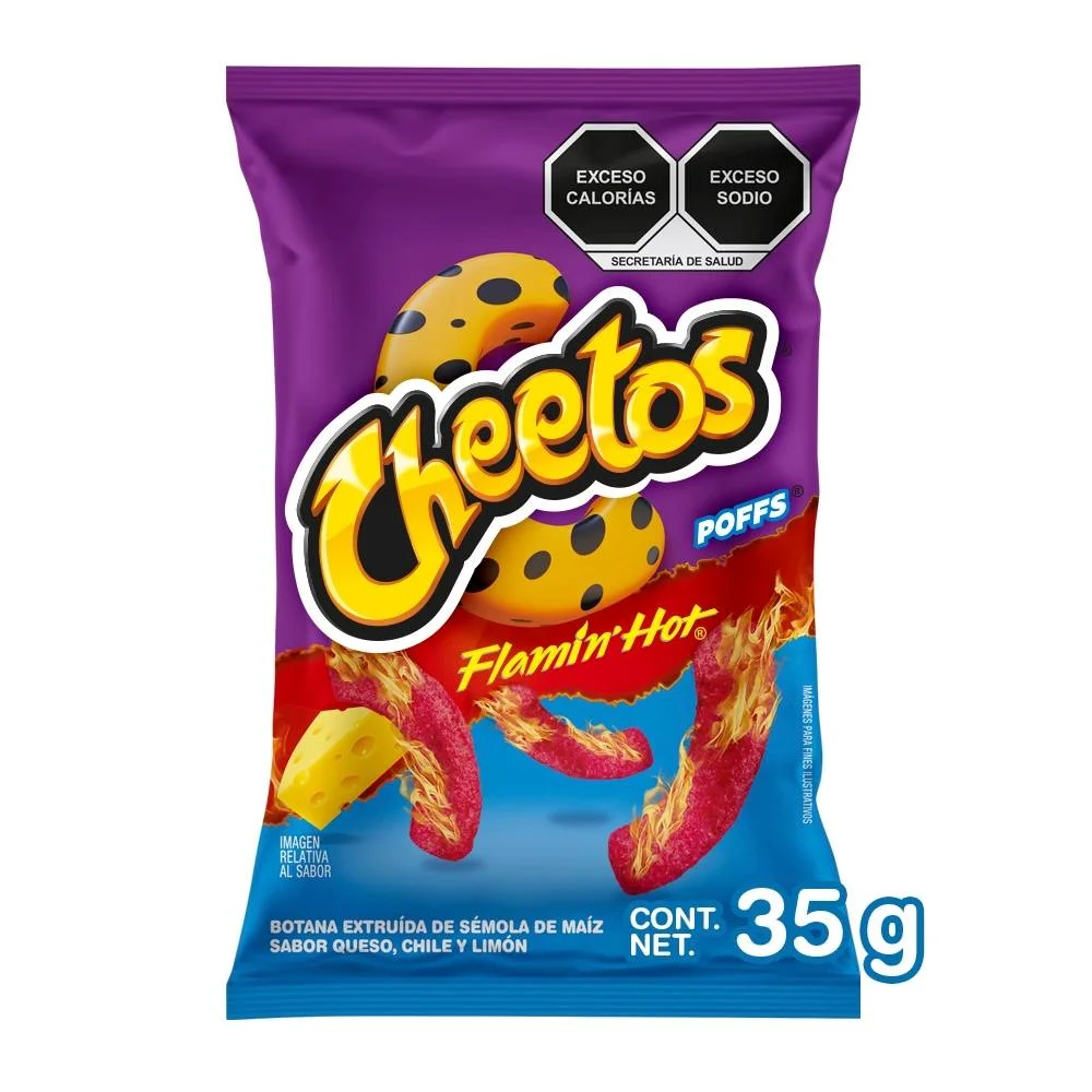 BOT. SABRITAS CHEETOS POFFS FLAMING HOT 36 GR.