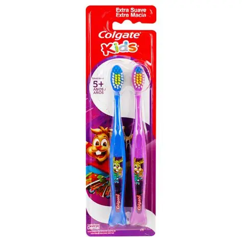 CEPILLO DENTAL COLGATE KIDS 5 AÑOS 2 PZAS.
