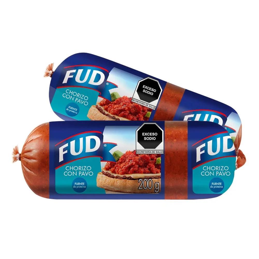 CF. CHORIZO FUD PAVO 2 PZAS 200 GR.