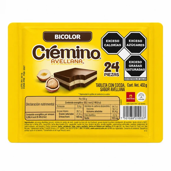 CHOC. CREMINO BICOLORE 16/24/18 PZAS.