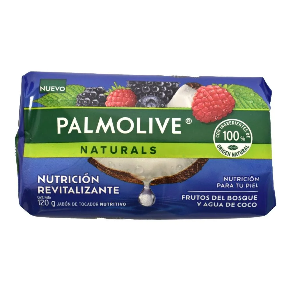 JABÓN PALMOLIVE NATURALS  FRUTOS DEL BOSQUE Y AGUA DE COCO 120GR