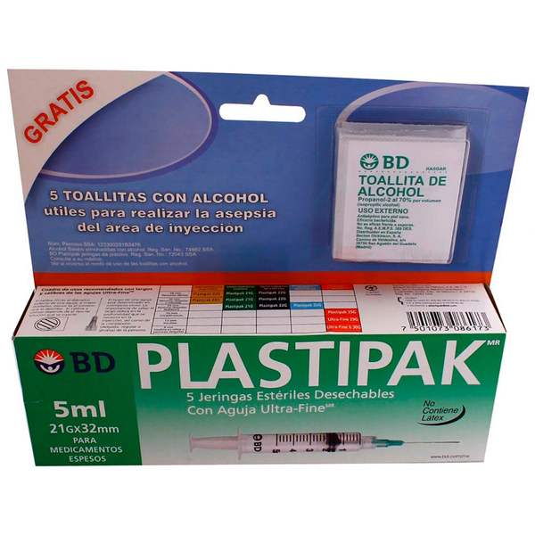 FARM. JERINGA PLASTIPAK DE 5 ML.