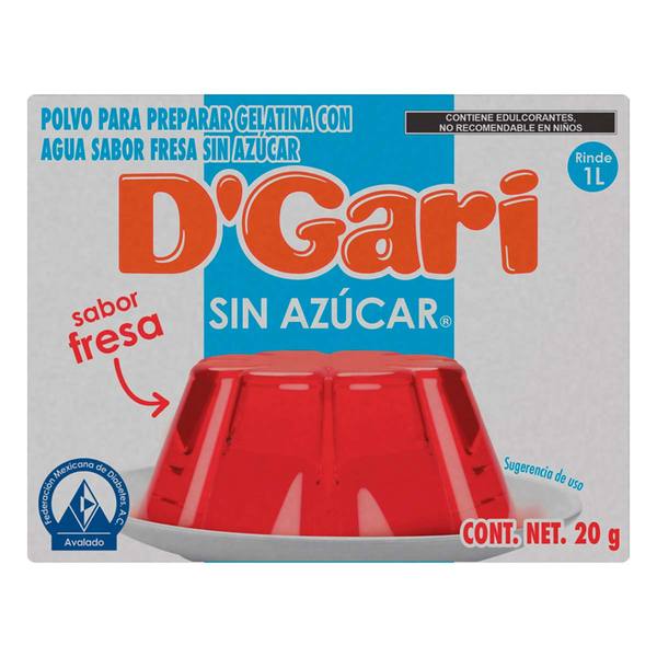 GELATINA GARI SIN AZUCAR FRESA 24/20 GR.
