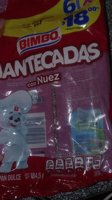 PAN BIMBO MANTECADAS NUEZ 6 PZAS.