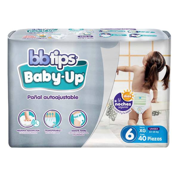 PAÑAL BBTIPS BABY-UP ET6 XG 4/40 PZAS.