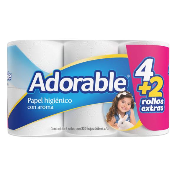 PAPEL HIG. ADORABLE 6 PZAS 500 HJ.