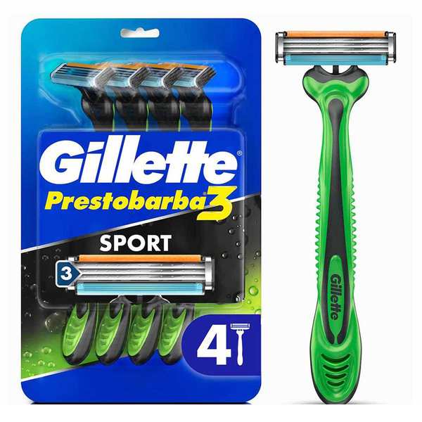RASTRILLO GILLETTE PRESTOBARBA GRIS 3 HJ. 12/12 PZAS.