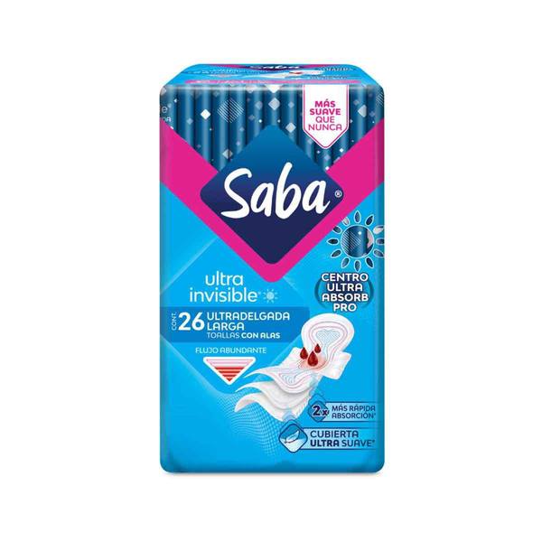 TOALLA FEM. SABA INVISIBLE C/A 12/10 PZAS.