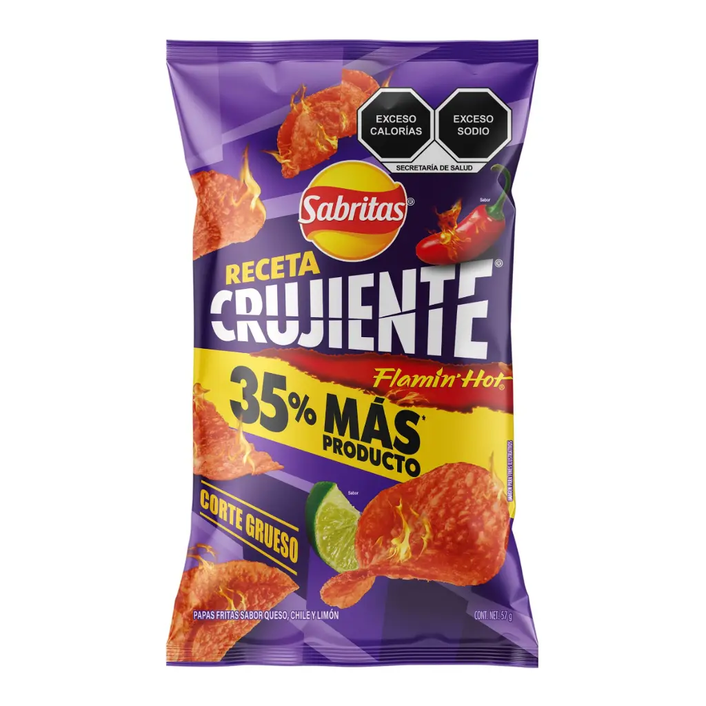 BOT. SABRITAS PAPAS RECETA CRUJIENTE FLAMING HOT 75 GR.