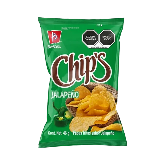 BOT. BARCEL CHIPS JALAPEÑO 46 GR.