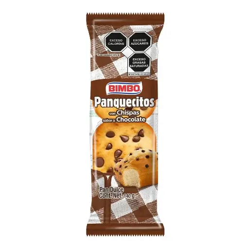 [0001733] PANQUESITOS BIMBO CON CHISPAS SABOR CHOCOLATE 140G