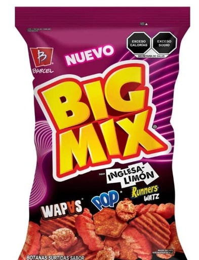 [0002744] BIG MIX BOTANAS SURTIDAS SABOR SALSA INGLESA Y LIMON 75gr