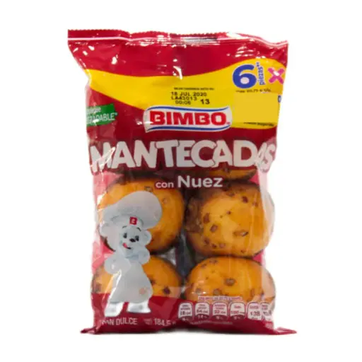 [0002221] PAN DULCE MANTECADAS CON NUEZ BIMBO 184.5GR