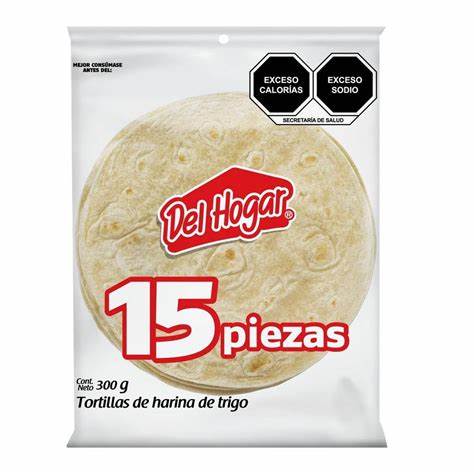 [0002742] TORTILLAS DE HARINA DE TRIGO DEL HOGAR 300GR 15 PZ