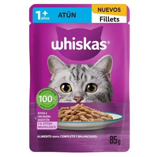 ALIM. GATO WHISKAS SOBRE ATUN 12/85 GR.
