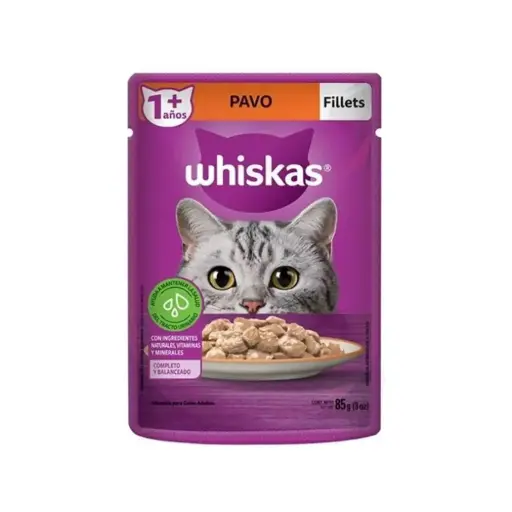 ALIM. GATO WHISKAS SOBRE PAVO 8/85 GR.