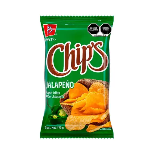 BOT. BARCEL CHIPS JALAPEÑO 170 GR.