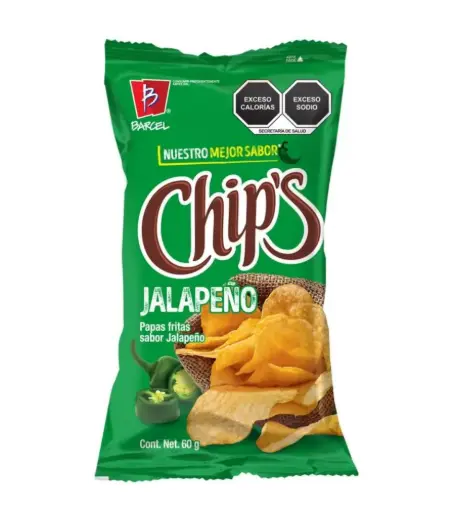 BOT. BARCEL CHIPS JALAPEÑO 62 GR.