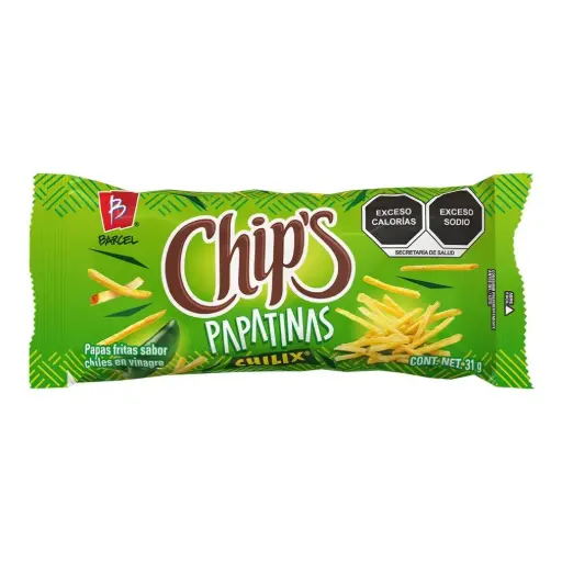 BOT. BARCEL CHIPS PAPATINAS CHILIX 31 GR.