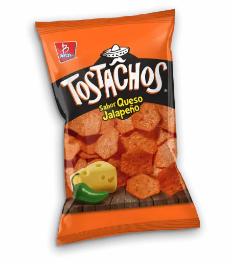 BOT. BARCEL TOSTACHOS QUESO JALAPEÑO 75 GR.