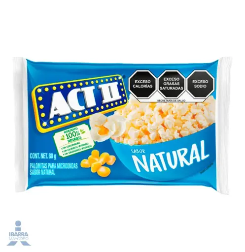 BOT. PALOMITAS ACT II NATURAL 80 GR.