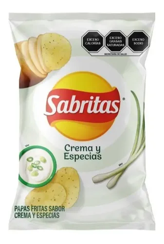 BOT. SABRITAS PAPAS CREMA Y ESPECIAS 42 GR.