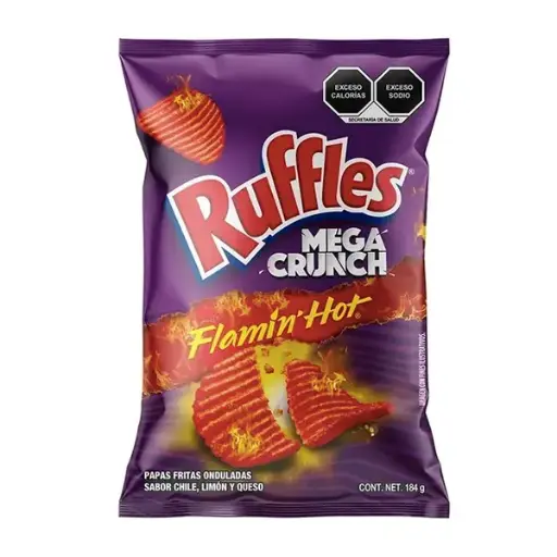 BOT. SABRITAS RUFFLES MEGA CRUNCH FLAMING HOT 42 GR.