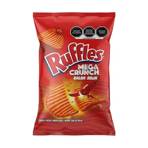 BOT. SABRITAS RUFFLES MEGA CRUNCH SALSA ROJA 42 GR.