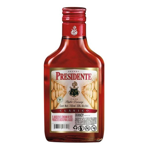 BRANDY PRESIDENTE CLASICO 200 ML.
