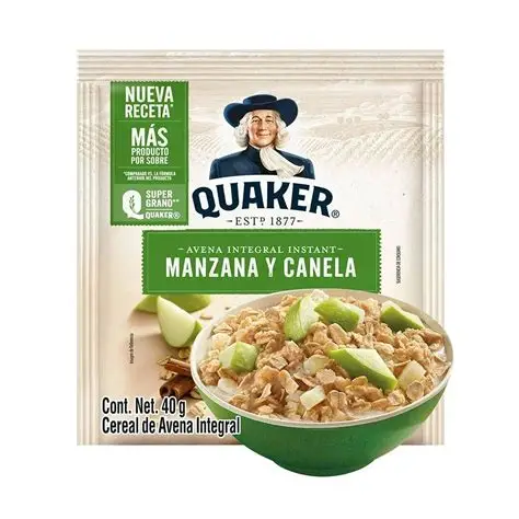 CER. AVENA QUAKER MANZANA CANELA 22/2/40 GR.