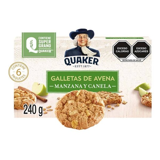 GALL. AVENA QUAKER MANZANA CANELA 60 GR.