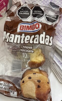 PAN BIMBO MANTECADAS CHISPAS CHOCOLATE 6 PZAS.