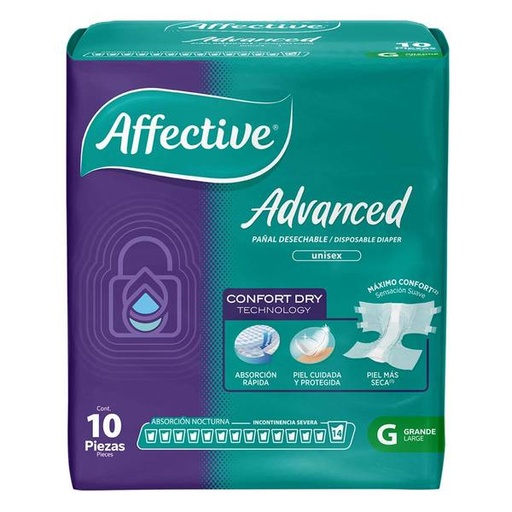 PAÑAL AFFECTIVE ADVANCED GRANDE 8/10 PZAS.