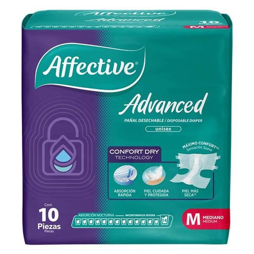 PAÑAL AFFECTIVE ADVANCED MEDIANO 8/10 PZAS.