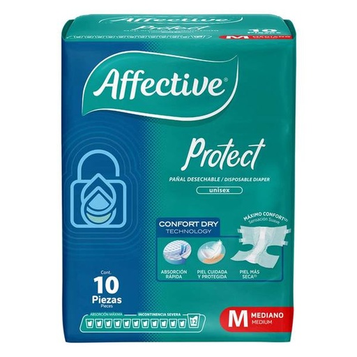 PAÑAL AFFECTIVE PROTECT MEDIANO 4/10 PZAS.
