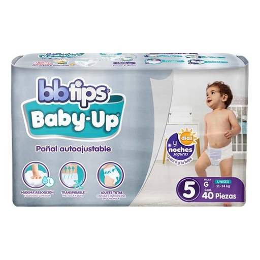 PAÑAL BBTIPS BABY-UP ET5 4/40 PZAS.