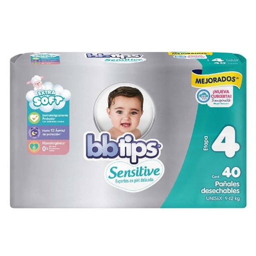 PAÑAL BBTIPS ET4 4/40 PZAS.