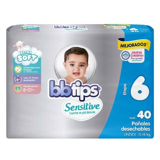 PAÑAL BBTIPS ET6 4/40 PZAS.