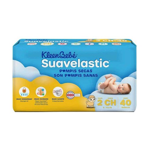 PAÑAL SUAVELASTIC CHICO 4/40 PZAS.