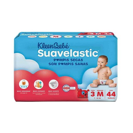 PAÑAL SUAVELASTIC MEDIANO 4/44 PZAS.