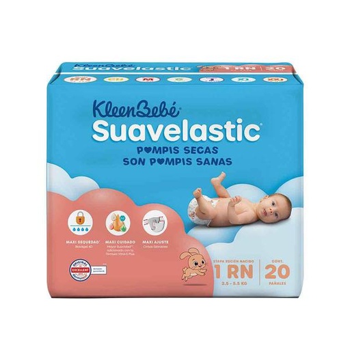 PAÑAL SUAVELASTIC RECIEN NACIDO 8/20 PZAS.