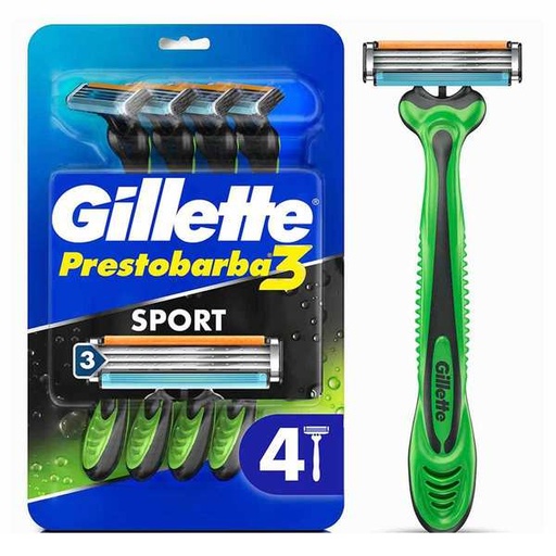 RASTRILLO GILLETTE PRESTOBARBA GRIS 3 HJ. 12/12 PZAS.