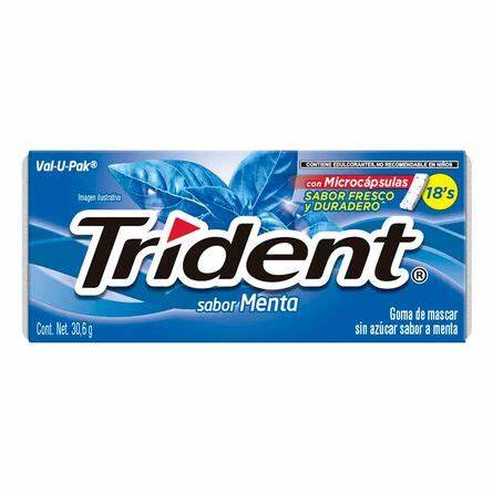 [0000752] GOMA DE MASCAR TRIDENT SABOR MENTA 18PZ/30,6G MICROCAPSULAS 