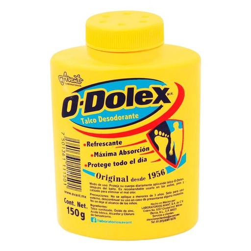 TALCO DES. O-DOLEX AMARILLO 150 GR.